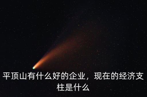 平頂山有什么好的企業(yè)，現(xiàn)在的經(jīng)濟(jì)支柱是什么
