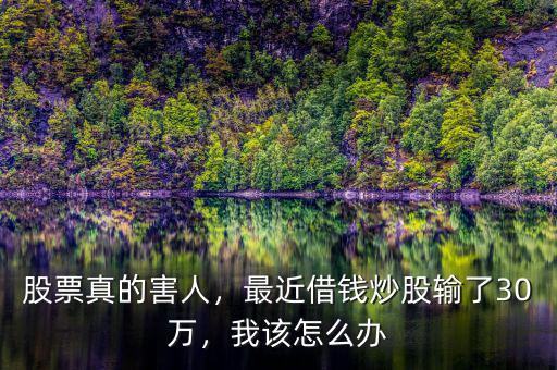 股票真的害人，最近借錢炒股輸了30萬，我該怎么辦