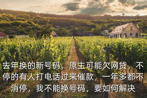 去年換的新號碼，原主可能欠網(wǎng)貸，不停的有人打電話過來催款，一年多都不消停，我不能換號碼，要如何解決