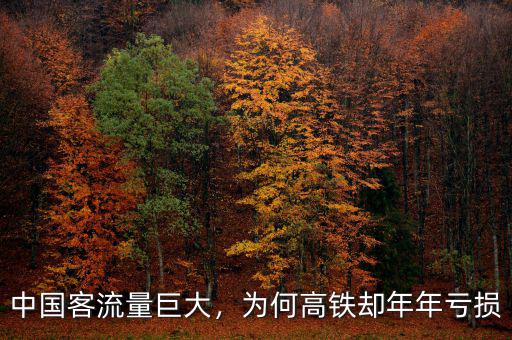 中國客流量巨大，為何高鐵卻年年虧損