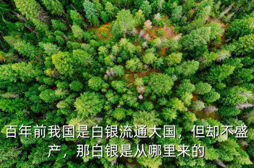 百年前我國是白銀流通大國，但卻不盛產(chǎn)，那白銀是從哪里來的