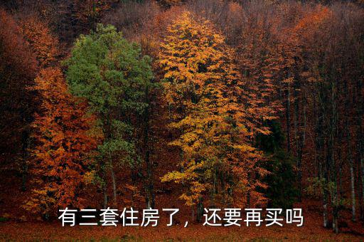 有三套住房了，還要再買嗎