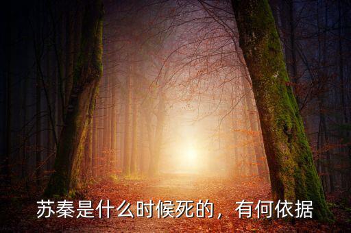 蘇秦是什么時(shí)候死的，有何依據(jù)