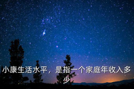 小康生活水平，是指一個家庭年收入多少