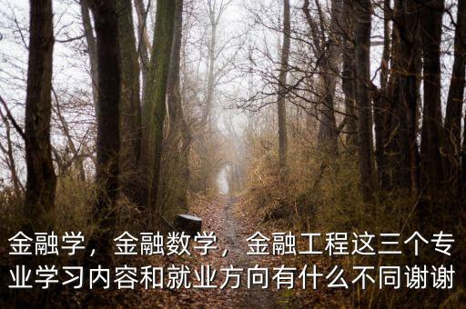金融學(xué)，金融數(shù)學(xué)，金融工程這三個(gè)專業(yè)學(xué)習(xí)內(nèi)容和就業(yè)方向有什么不同謝謝