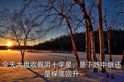 今天大盤收假陰十字星，是下跌中繼還是探底回升