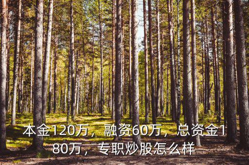 本金120萬，融資60萬，總資金180萬，專職炒股怎么樣