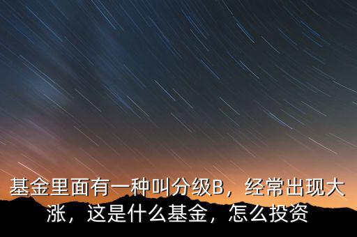 基金里面有一種叫分級B，經(jīng)常出現(xiàn)大漲，這是什么基金，怎么投資