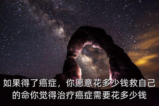 如果得了癌癥，你愿意花多少錢救自己的命你覺得治療癌癥需要花多少錢