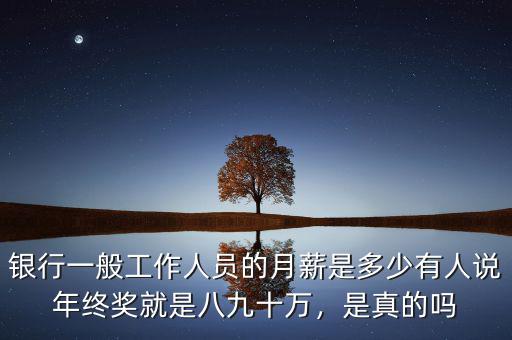 銀行一般工作人員的月薪是多少有人說(shuō)年終獎(jiǎng)就是八九十萬(wàn)，是真的嗎