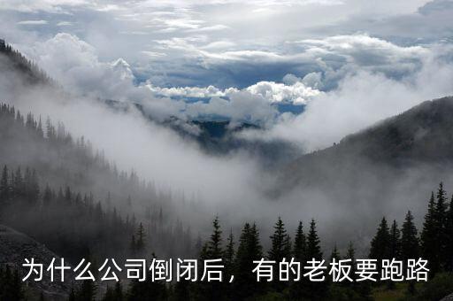為什么公司倒閉后，有的老板要跑路