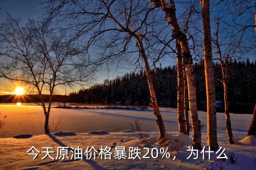 今天原油價格暴跌20%，為什么