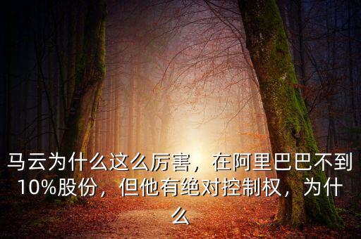 馬云為什么這么厲害，在阿里巴巴不到10%股份，但他有絕對(duì)控制權(quán)，為什么