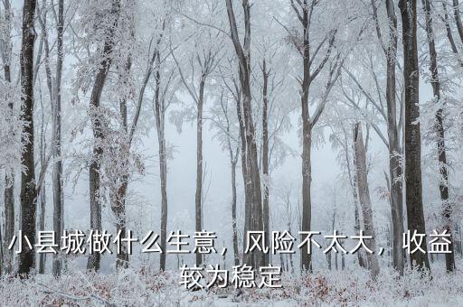 小縣城做什么生意，風(fēng)險(xiǎn)不太大，收益較為穩(wěn)定