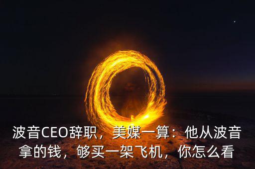 波音CEO辭職，美媒一算：他從波音拿的錢，夠買一架飛機，你怎么看