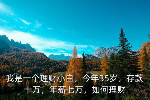 我是一個理財小白，今年35歲，存款十萬，年薪七萬，如何理財