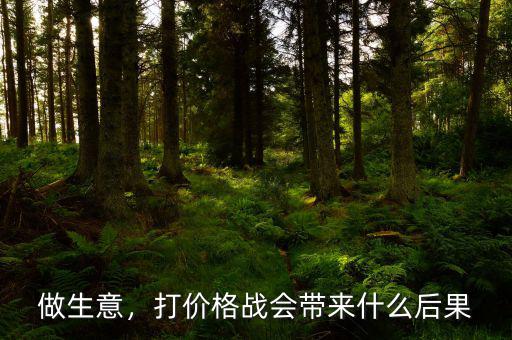 做生意，打價(jià)格戰(zhàn)會(huì)帶來什么后果