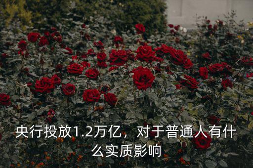 央行投放1.2萬億，對于普通人有什么實(shí)質(zhì)影響