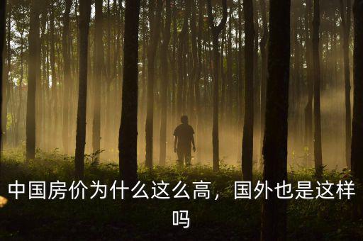 中國(guó)房?jī)r(jià)為什么這么高，國(guó)外也是這樣嗎