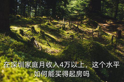 在深圳家庭月收入4萬以上，這個水平如何能買得起房嗎