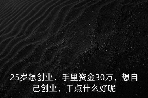25歲想創(chuàng)業(yè)，手里資金30萬，想自己創(chuàng)業(yè)，干點(diǎn)什么好呢