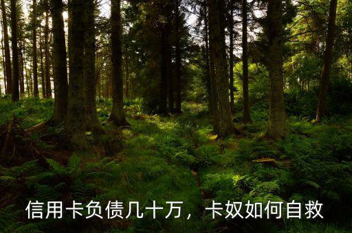 信用卡負債幾十萬，卡奴如何自救