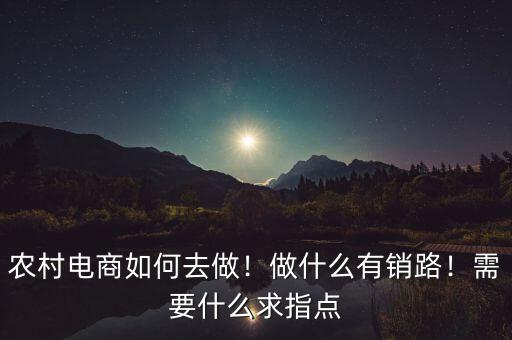 農(nóng)村電商如何去做！做什么有銷路！需要什么求指點(diǎn)