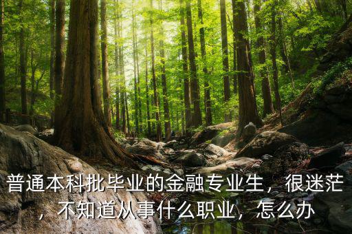 普通本科批畢業(yè)的金融專業(yè)生，很迷茫，不知道從事什么職業(yè)，怎么辦