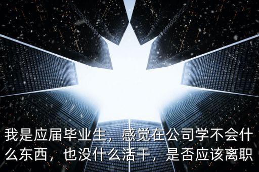 我是應(yīng)屆畢業(yè)生，感覺(jué)在公司學(xué)不會(huì)什么東西，也沒(méi)什么活干，是否應(yīng)該離職