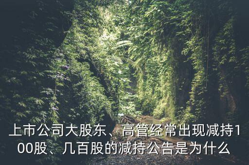 上市公司大股東、高管經(jīng)常出現(xiàn)減持100股、幾百股的減持公告是為什么