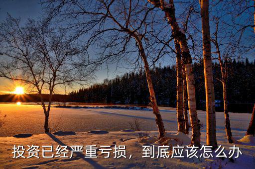 投資已經(jīng)嚴(yán)重虧損，到底應(yīng)該怎么辦