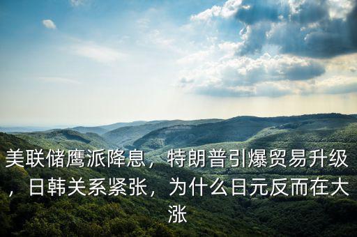 美聯(lián)儲鷹派降息，特朗普引爆貿(mào)易升級，日韓關(guān)系緊張，為什么日元反而在大漲