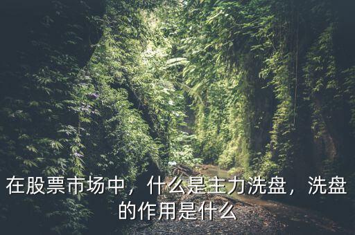 在股票市場中，什么是主力洗盤，洗盤的作用是什么