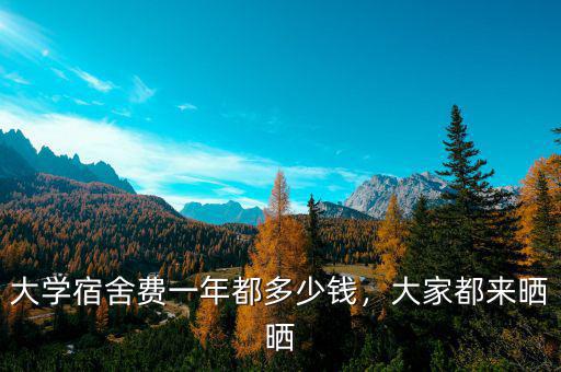 大學(xué)宿舍費(fèi)一年都多少錢(qián)，大家都來(lái)曬曬