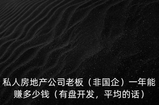 私人房地產(chǎn)公司老板（非國企）一年能賺多少錢（有盤開發(fā)，平均的話）