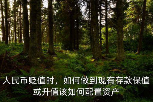 人民幣貶值時，如何做到現(xiàn)有存款保值或升值該如何配置資產(chǎn)
