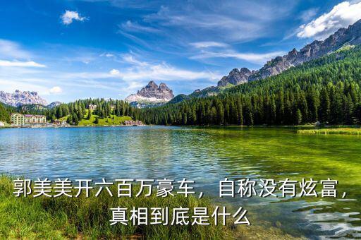 郭美美開六百萬豪車，自稱沒有炫富，真相到底是什么