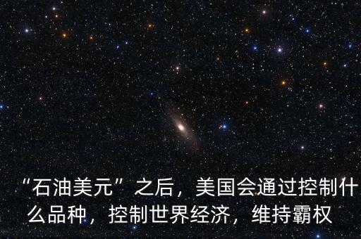“石油美元”之后，美國會通過控制什么品種，控制世界經(jīng)濟(jì)，維持霸權(quán)