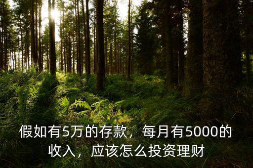 假如有5萬(wàn)的存款，每月有5000的收入，應(yīng)該怎么投資理財(cái)
