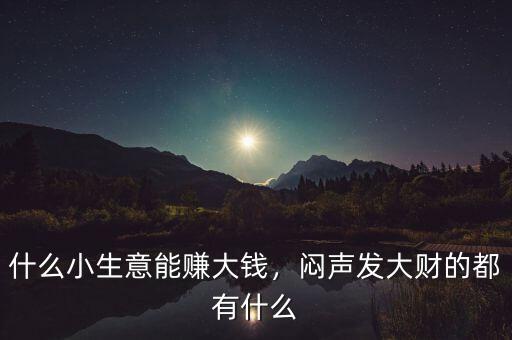 什么小生意能賺大錢，悶聲發(fā)大財?shù)亩加惺裁? class=