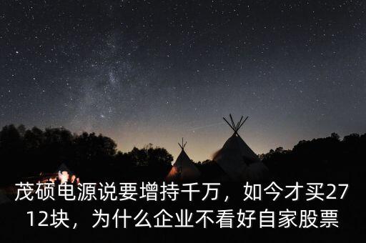 茂碩電源說要增持千萬，如今才買2712塊，為什么企業(yè)不看好自家股票