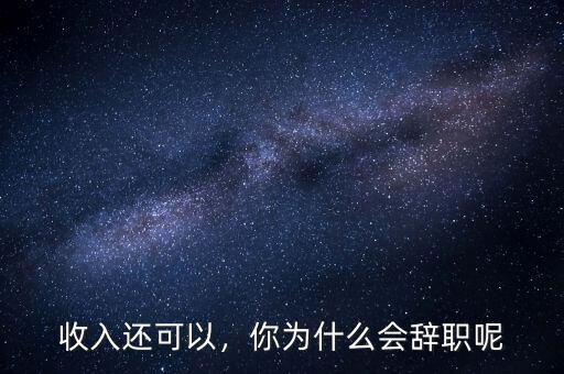 收入還可以，你為什么會辭職呢