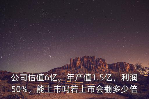 公司估值6億，年產(chǎn)值1.5億，利潤50%，能上市嗎若上市會翻多少倍