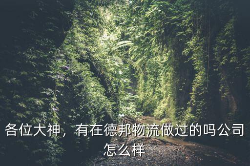 各位大神，有在德邦物流做過(guò)的嗎公司怎么樣