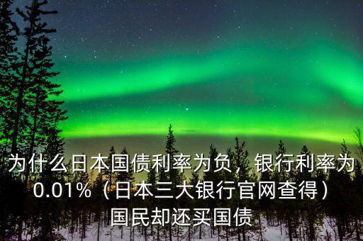 為什么日本國債利率為負(fù)，銀行利率為0.01%（日本三大銀行官網(wǎng)查得）國民卻還買國債
