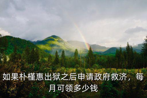 如果樸槿惠出獄之后申請(qǐng)政府救濟(jì)，每月可領(lǐng)多少錢