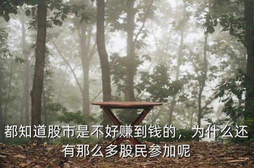都知道股市是不好賺到錢的，為什么還有那么多股民參加呢