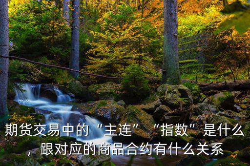 期貨交易中的“主連”“指數”是什么，跟對應的商品合約有什么關系