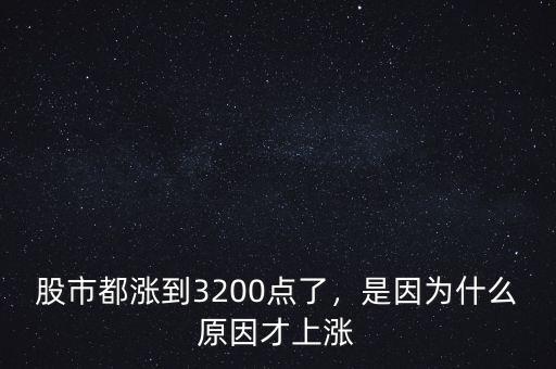 股市都漲到3200點了，是因為什么原因才上漲