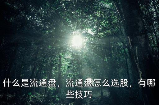 什么是流通盤，流通盤怎么選股，有哪些技巧